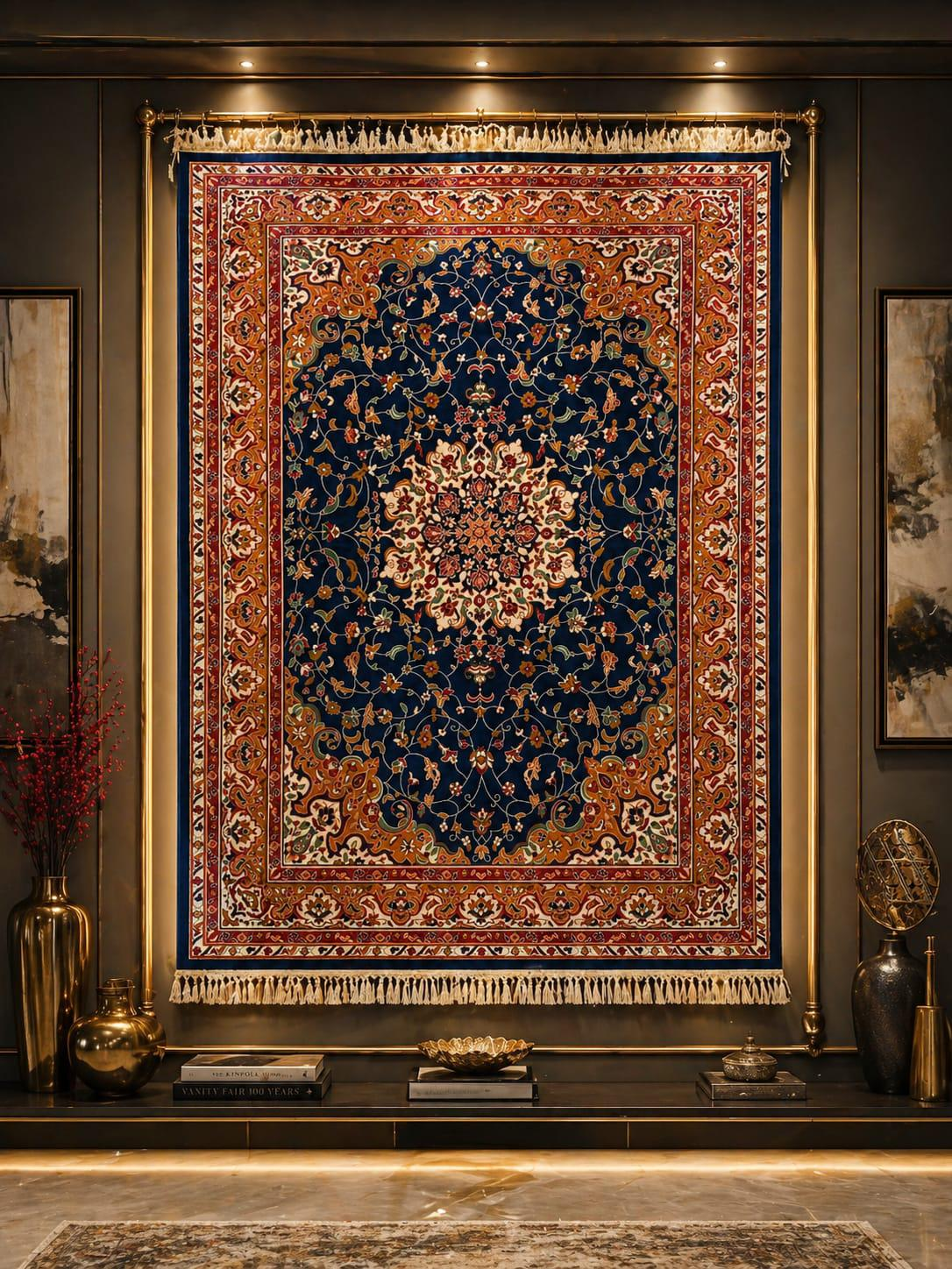 Royal Midnight Persian Silk Rug